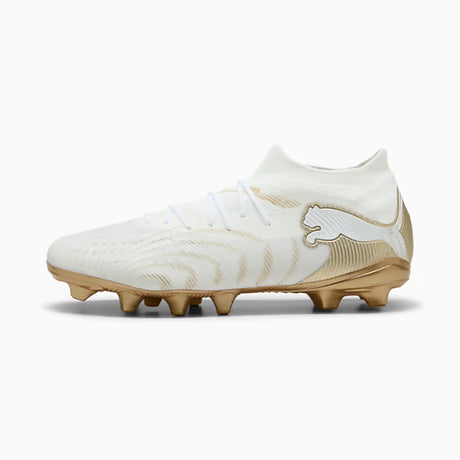 Puma Future 9 Match FG/AG chaussures de soccer à crampons - Puma White / Metallic Gold / Black