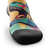 Outway Prehistoric Crew unisex running sock - Pink / Blue - toe view