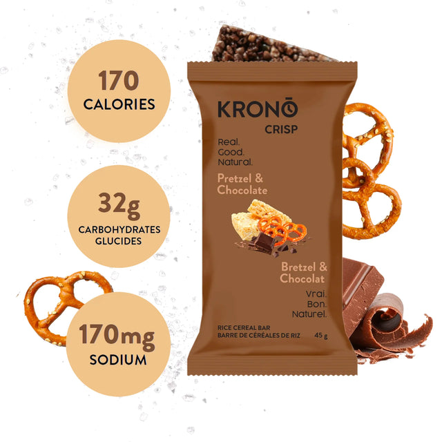 Krono Nutrition Barre de riz croustillant Bretzel et chocolat