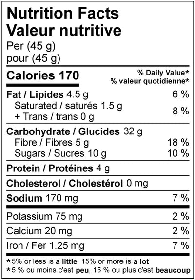 Valeurs nutritionnelles - Barre de riz croustillant Bretzel et chocolat Krono