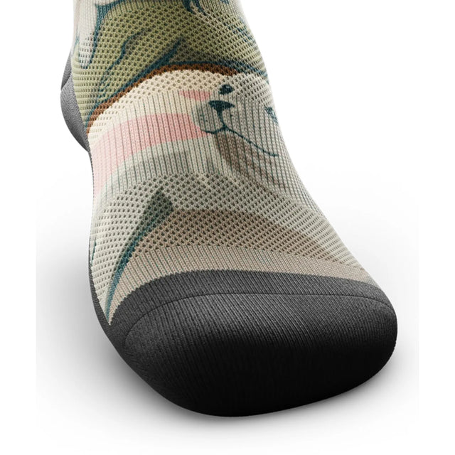 Outway Prince Edward Crew unisex running sock - Blue / Beige - toe view