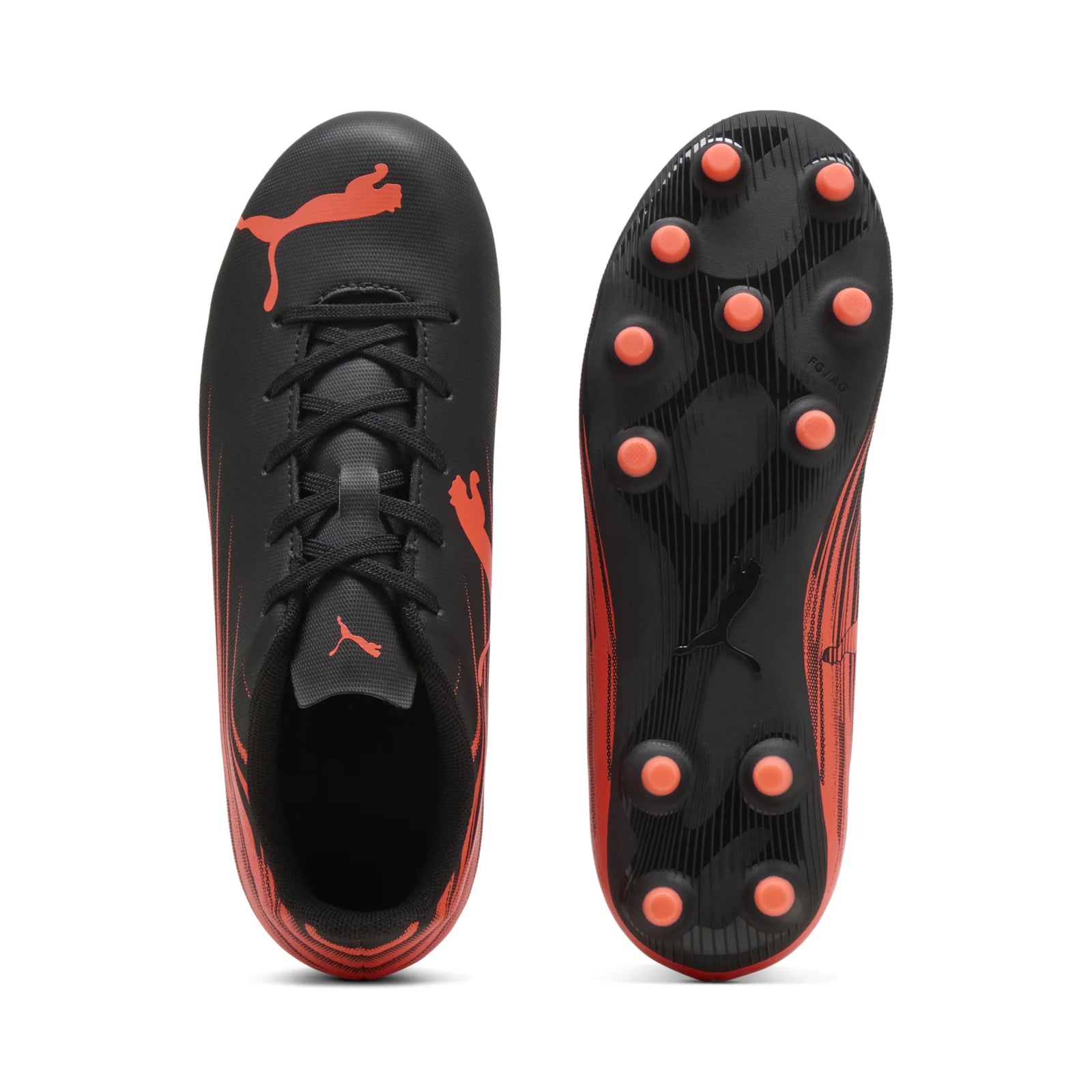 Puma Attacanto II FG JR Soccer Cleats - Puma Black / Glowing Red