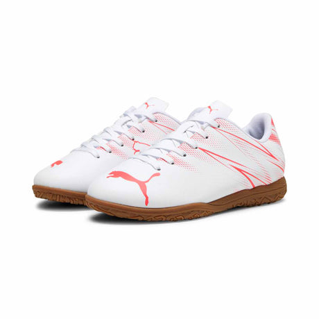 Puma Attacanto IT junior chaussure de soccer intérieur enfant - Puma White / Fire Orchid