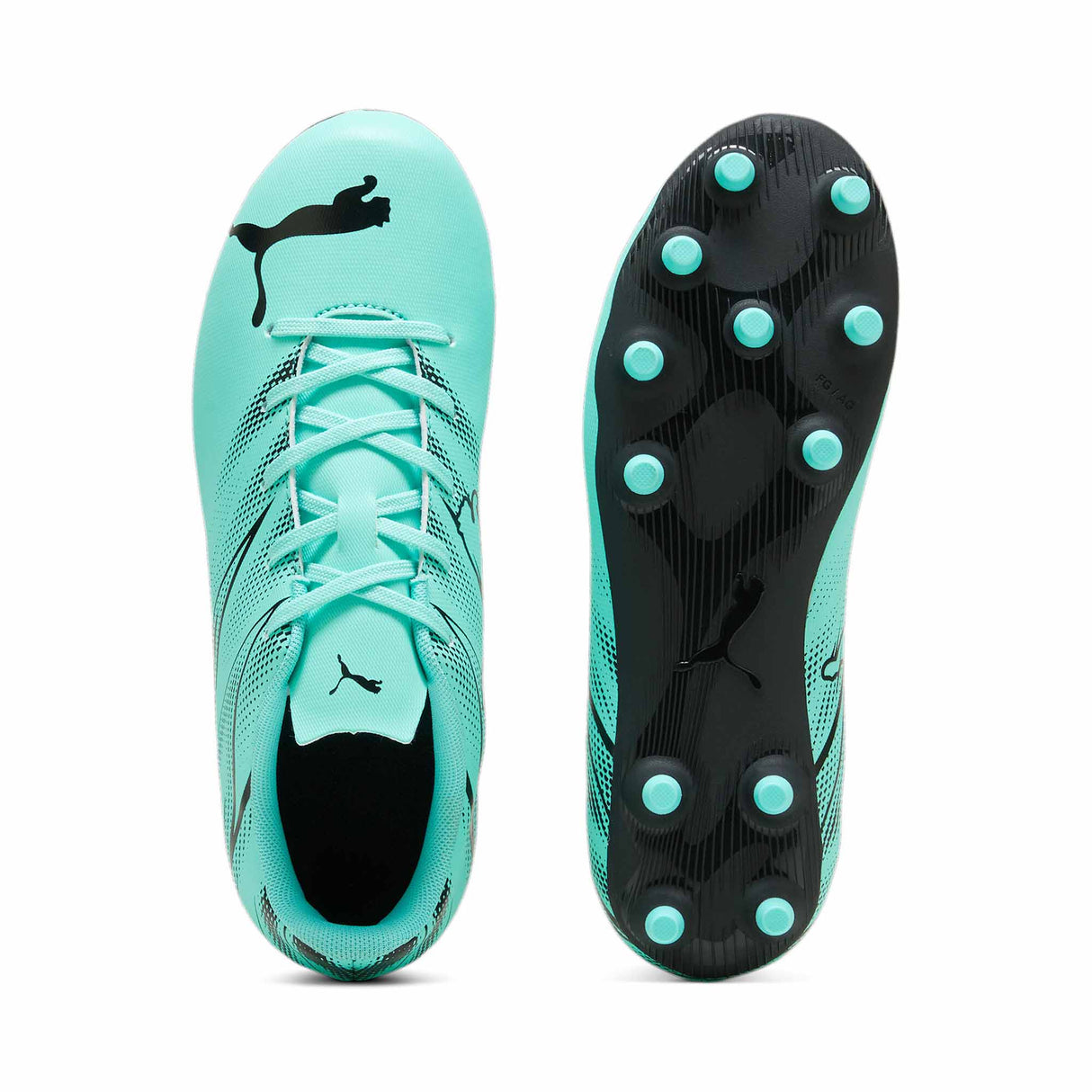 Puma Attacanto FG/AG Junior chaussure de soccer enfant - Electric Peppermint / Puma Black