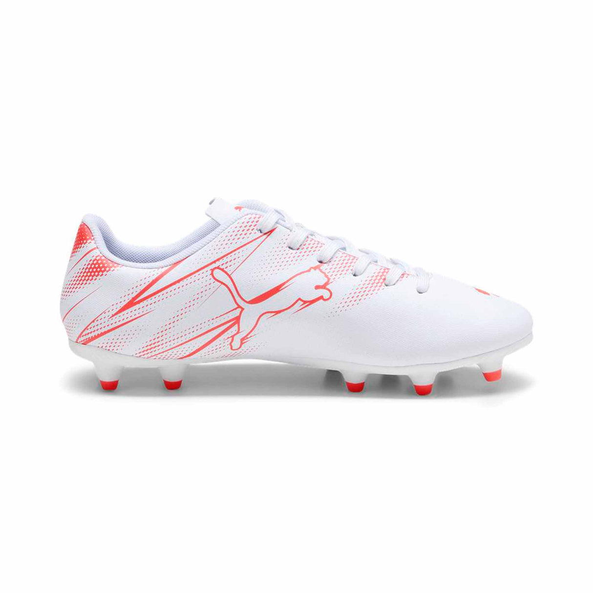 Puma Attacanto FG/AG Junior chaussure de soccer enfant - Puma White / Fire Orchid