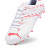 Puma Attacanto FG/AG Junior chaussure de soccer enfant - Puma White / Fire Orchid