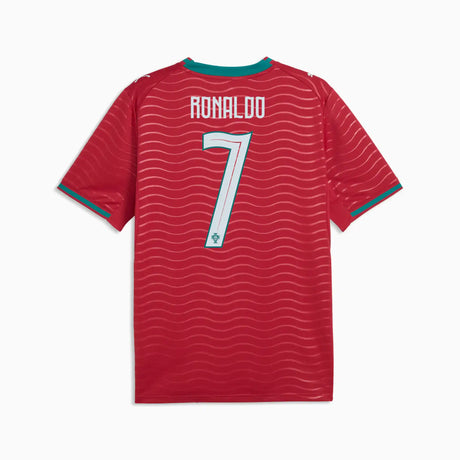 PUMA maillot de soccer Portugal 2026 domicile Cristiano Ronaldo - Club Red / Green Lagoon