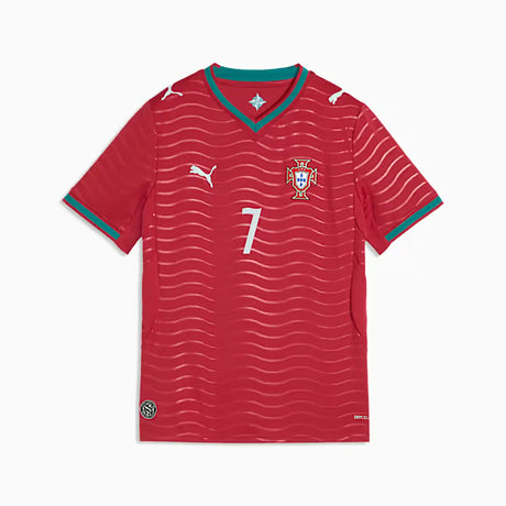 Maillot Portugal FPF domicile 2026 Cristiano Ronaldo PUMA enfant - Club Red / Green Lagoon