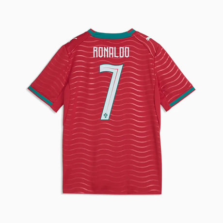 Maillot Portugal FPF domicile 2026 Cristiano Ronaldo PUMA enfant - Club Red / Green Lagoon