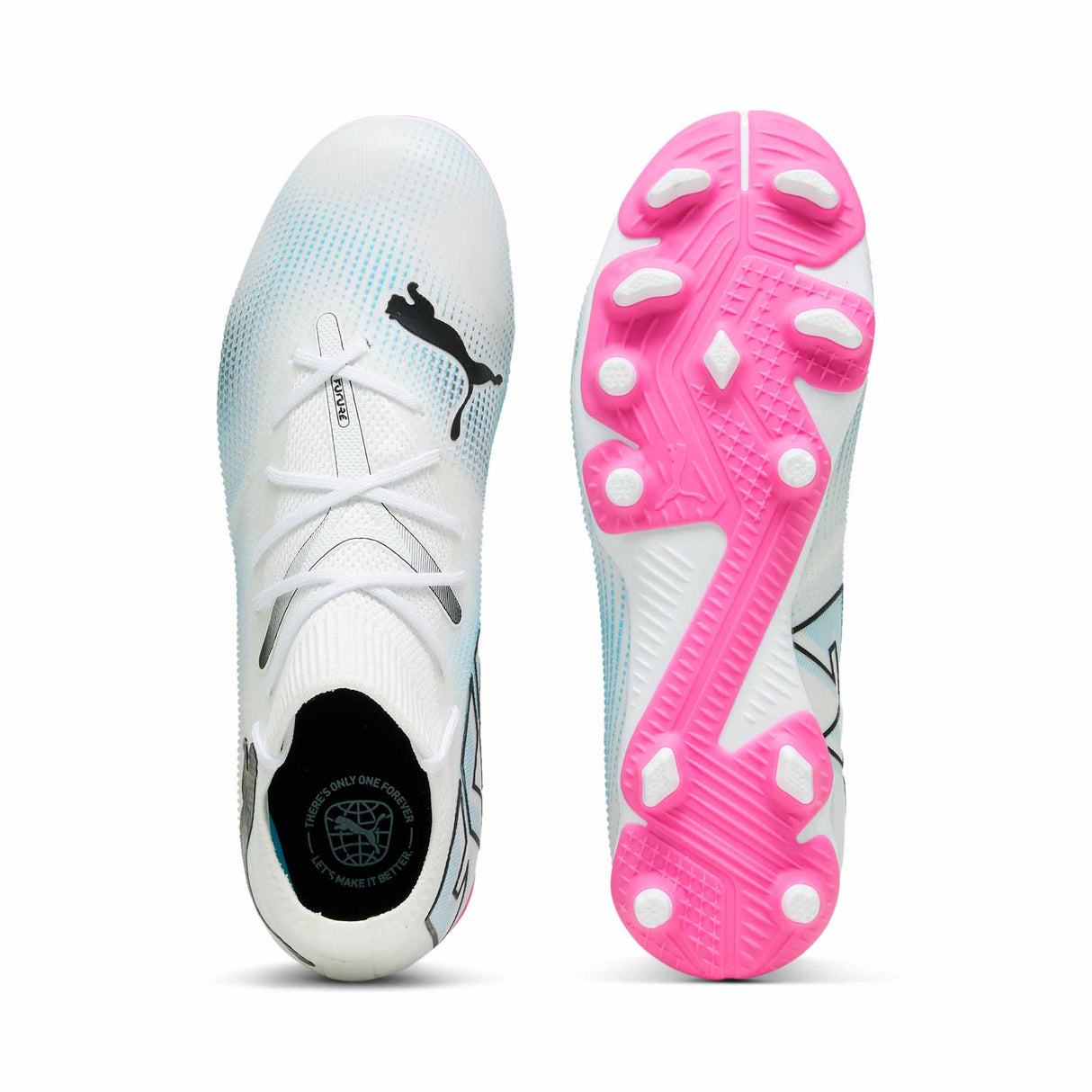 Puma Future 7 Match FG/AG chaussures de soccer à crampons junior - Puma White / Puma Black / Poison Pink