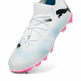 Puma Future 7 Match FG/AG chaussures de soccer à crampons junior - Puma White / Puma Black / Poison Pink