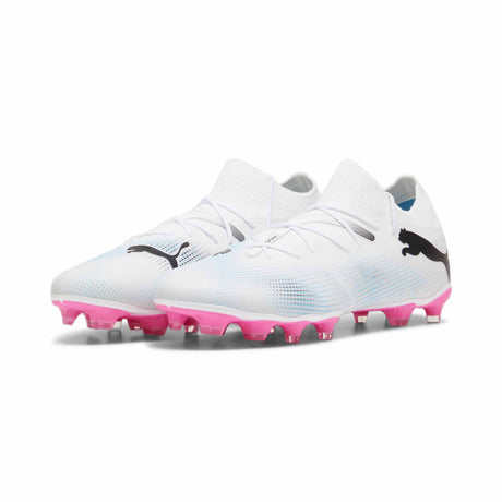 Puma Future 7 Match FG/AG chaussures de soccer a crampons - Puma White / Puma Black / Poison Pink