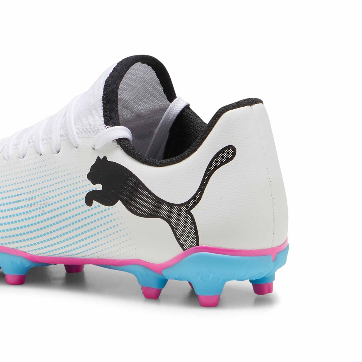 Puma Future 7 Play FG/AG chaussures de soccer à crampons junior - Puma White / Poison Pink / Puma Black