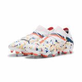 Puma Future 7 Ultimate Creativity FG/AG chaussures de soccer à crampons - Puma White / Hot Heat / Sunstream