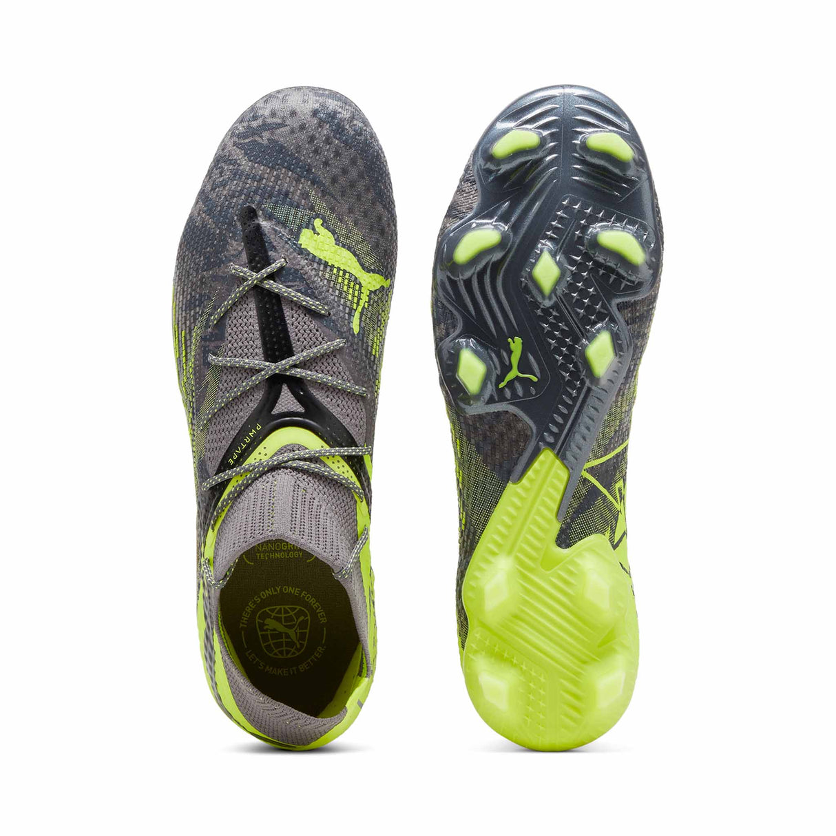 Puma Future 7 Ultimate Rush FG/AG chaussures de soccer à crampons - Strong Gray / Cool Dark Gray / Electric Lime