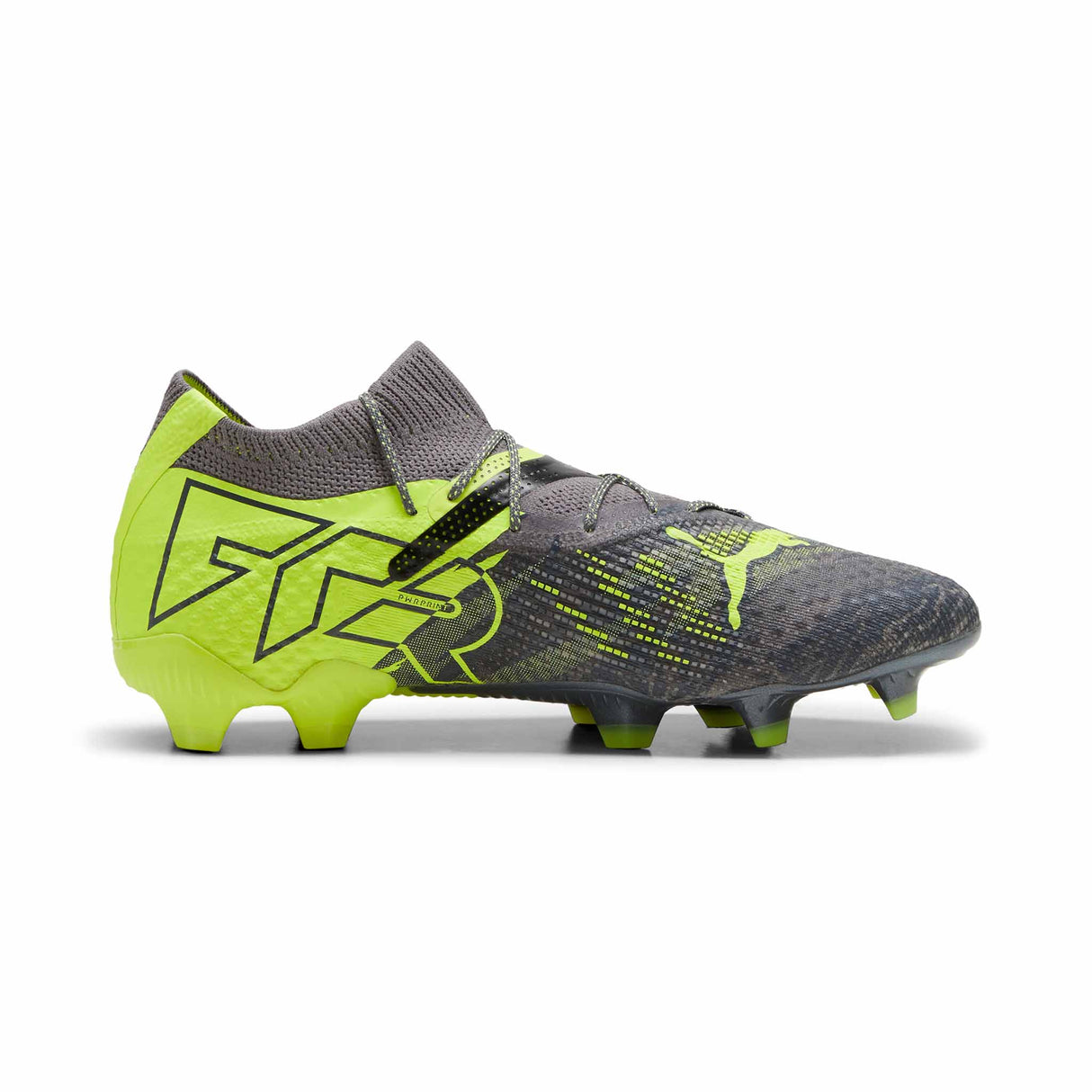 Puma Future 7 Ultimate Rush FG/AG chaussures de soccer à crampons - Strong Gray / Cool Dark Gray / Electric Lime