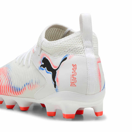 Puma Future 8 Match FG/AG JR Soccer Cleats - Puma White / Puma Black / Glowing Red