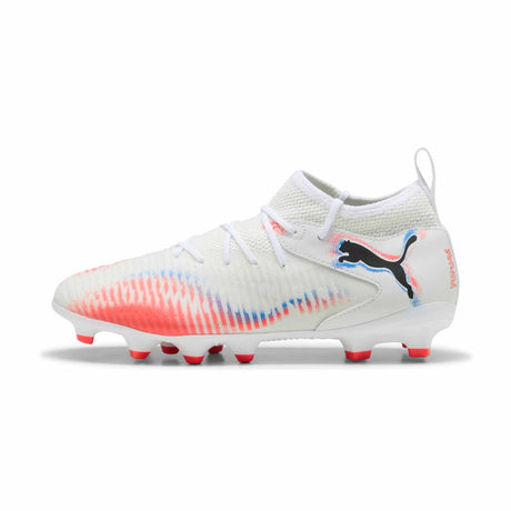 Puma Future 8 Match FG/AG JR Soccer Cleats - Puma White / Puma Black / Glowing Red
