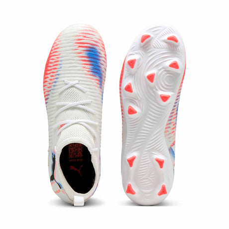 Puma Future 8 Match FG/AG JR Soccer Cleats - Puma White / Puma Black / Glowing Red