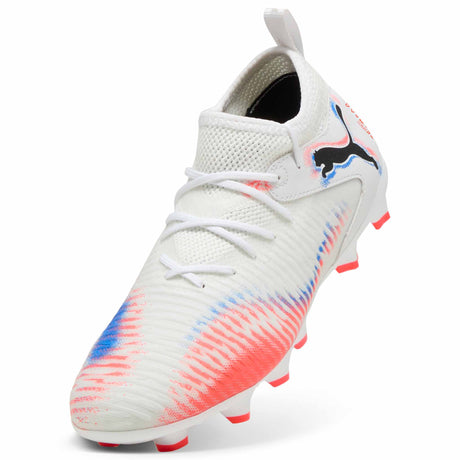 Puma Future 8 Match FG/AG JR Soccer Cleats - Puma White / Puma Black / Glowing Red