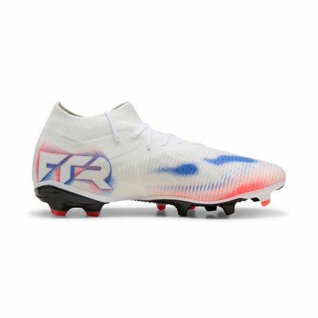 Puma Future 8 Match FG/AG Soccer Cleats - Puma White / Puma Black / Glowing Red