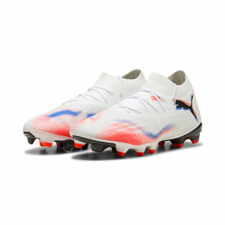 Puma Future 8 Match FG/AG Women's Soccer Cleats - Puma White / Puma Black / Glowing Red