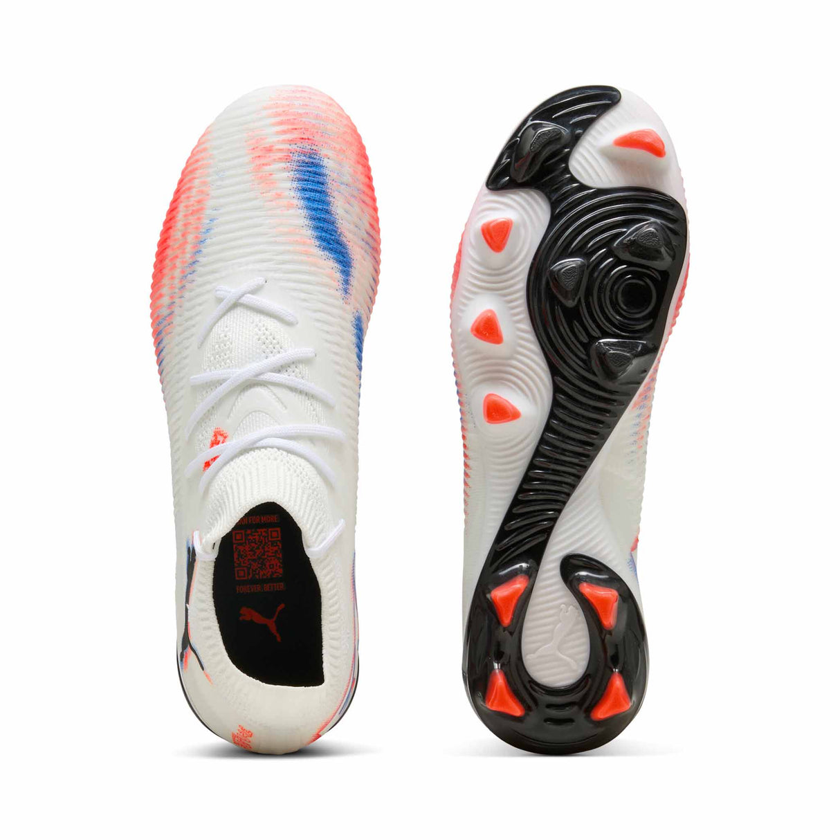 Puma Future 8 Match FG/AG Women's Soccer Cleats - Puma White / Puma Black / Glowing Red
