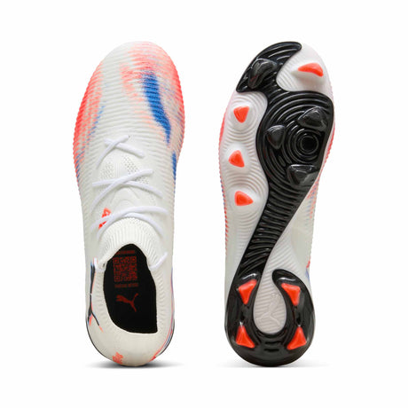 Puma Future 8 Match FG/AG Women's Soccer Cleats - Puma White / Puma Black / Glowing Red