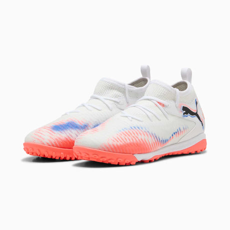 Puma Future 8 Match TT + Mid junior chaussures de soccer turf - White / Black / Glowing Red
