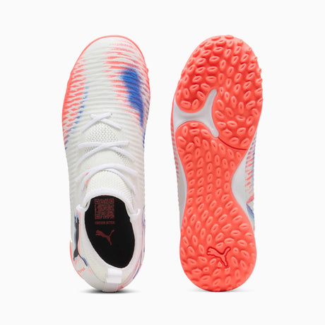 Puma Future 8 Match TT + Mid junior chaussures de soccer turf - White / Black / Glowing Red