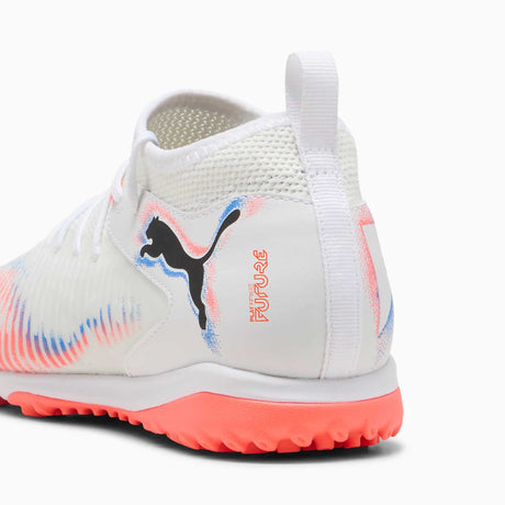 Puma Future 8 Match TT + Mid junior chaussures de soccer turf - White / Black / Glowing Red