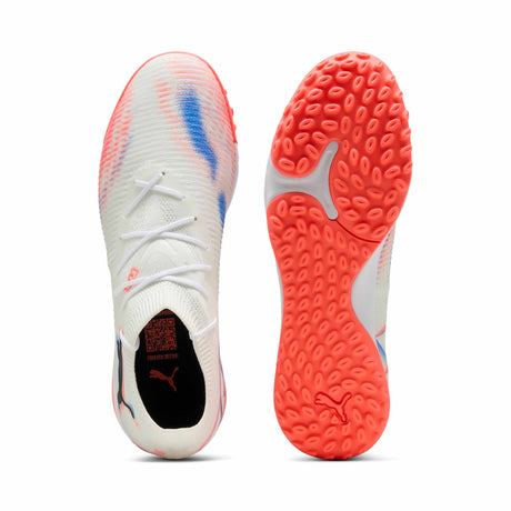 Puma Future 8 Match TT Turf Soccer Shoes - Puma White / Puma Black / Glowing Red