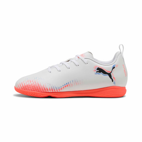 Puma Future 8 Play IT JR Indoor Soccer Shoes - Puma White / Puma Black / Glowing Red