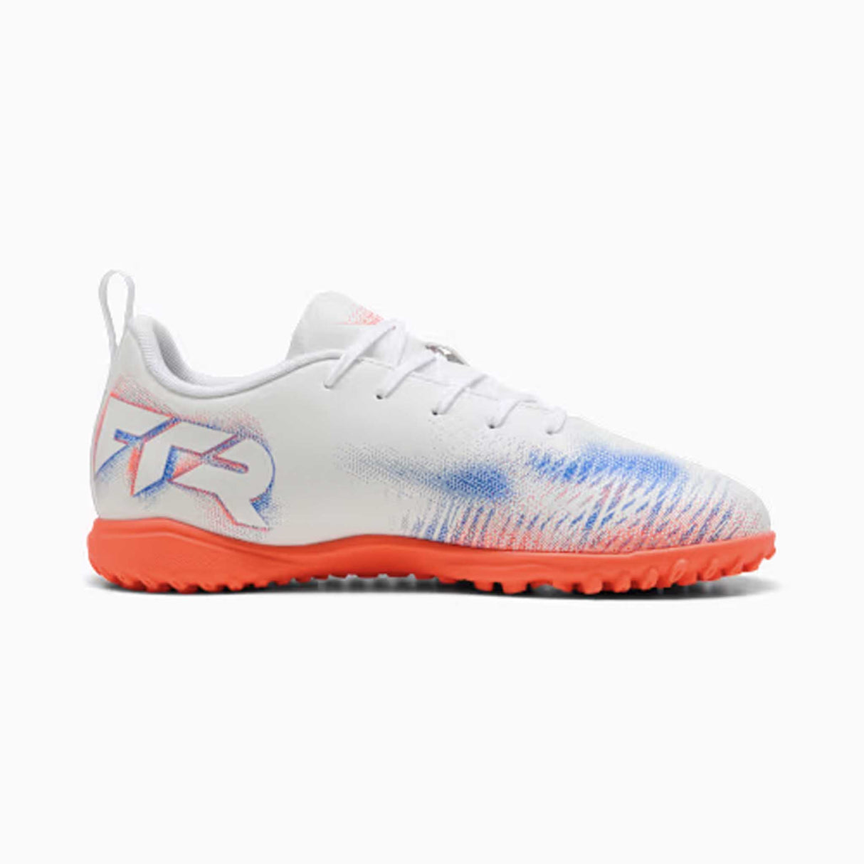 Chaussures de soccer turf Puma Future 8 Play TT junior lateral - White / Black / Glowing Red