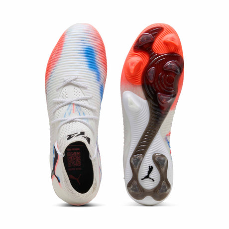 Puma Future 8 Ultimate FG chaussures de soccer à crampons - PUMA White / PUMA Black / Glowing Red