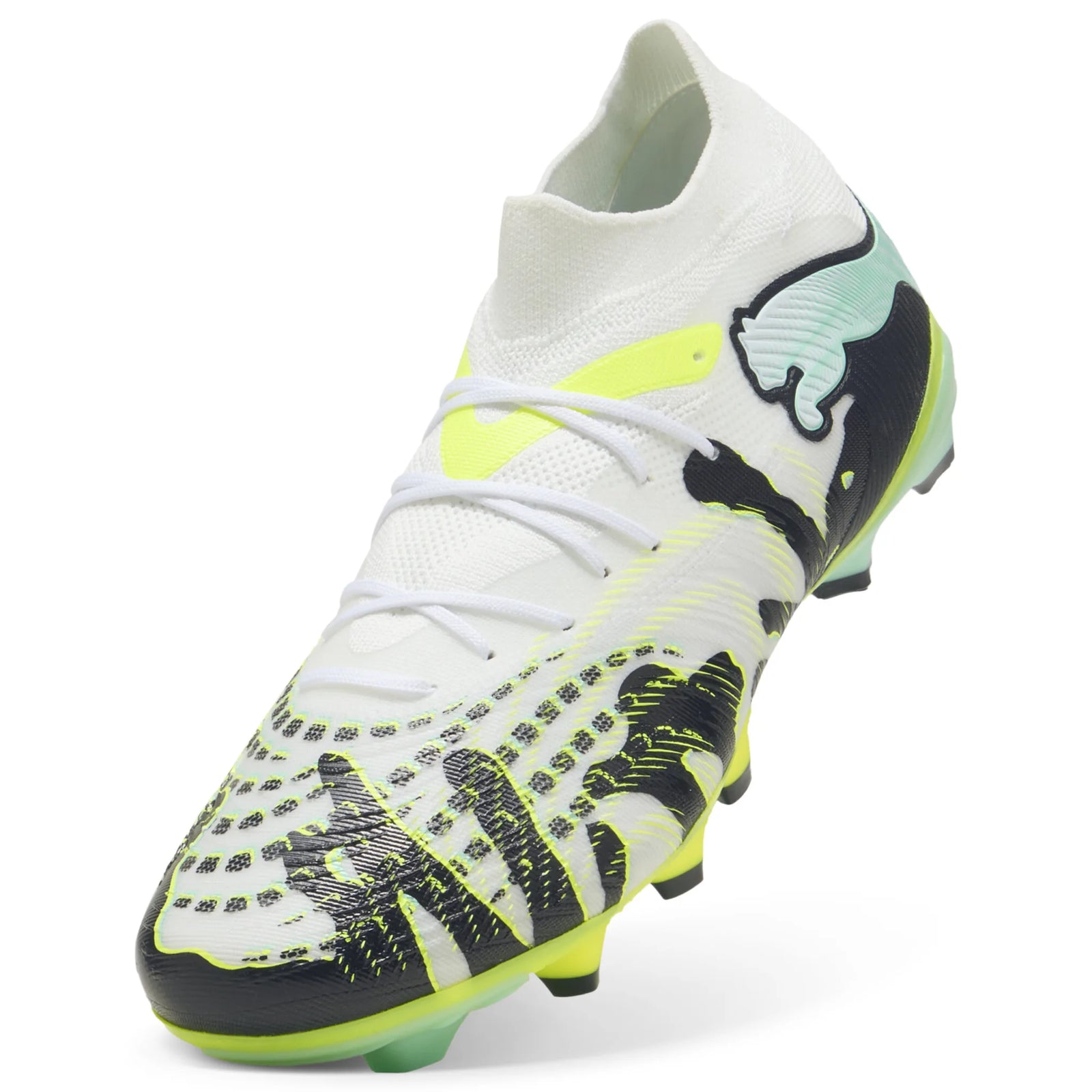 Puma Future 9 Match Creativity FG/AG Soccer Cleats - Yellow Alert / Mint Jelly / Puma White / Puma Black