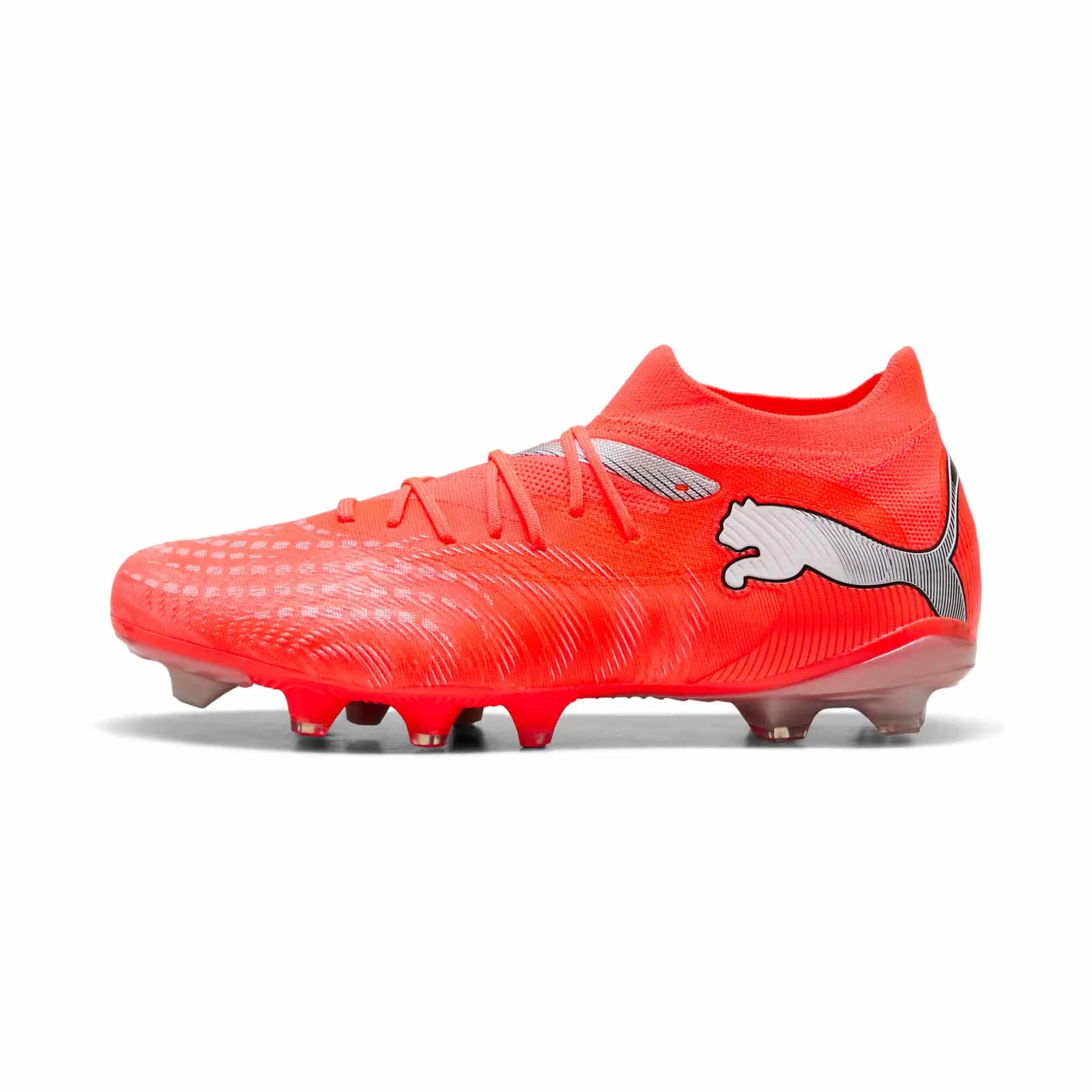 Puma Future 9 Match FG/AG Soccer Cleats - Glowred / White / Black / Silver