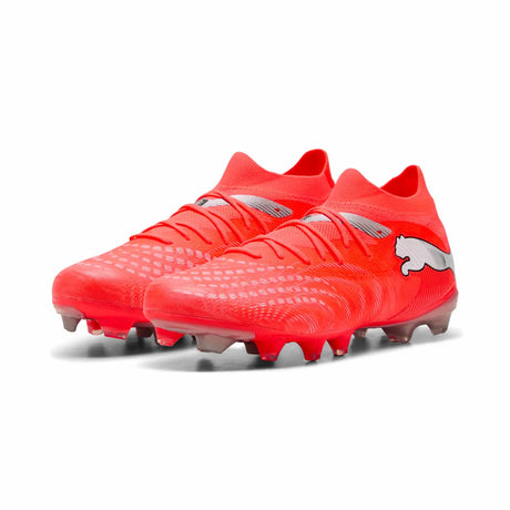 Puma Future 9 Match FG/AG Soccer Cleats - Glowred / White / Black / Silver