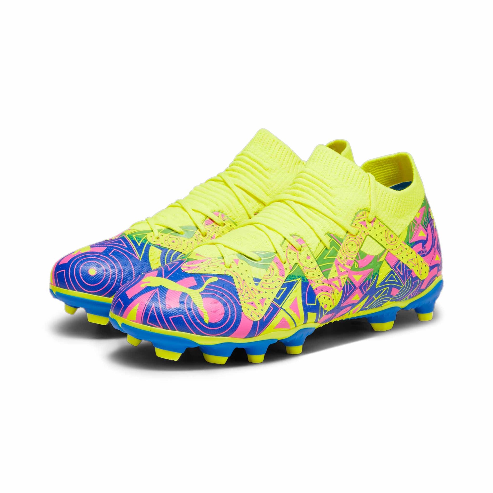 Puma Future Match Energy FG/AG chaussures de soccer à crampons junior - Ultra Blue / Yellow Alert / Pink