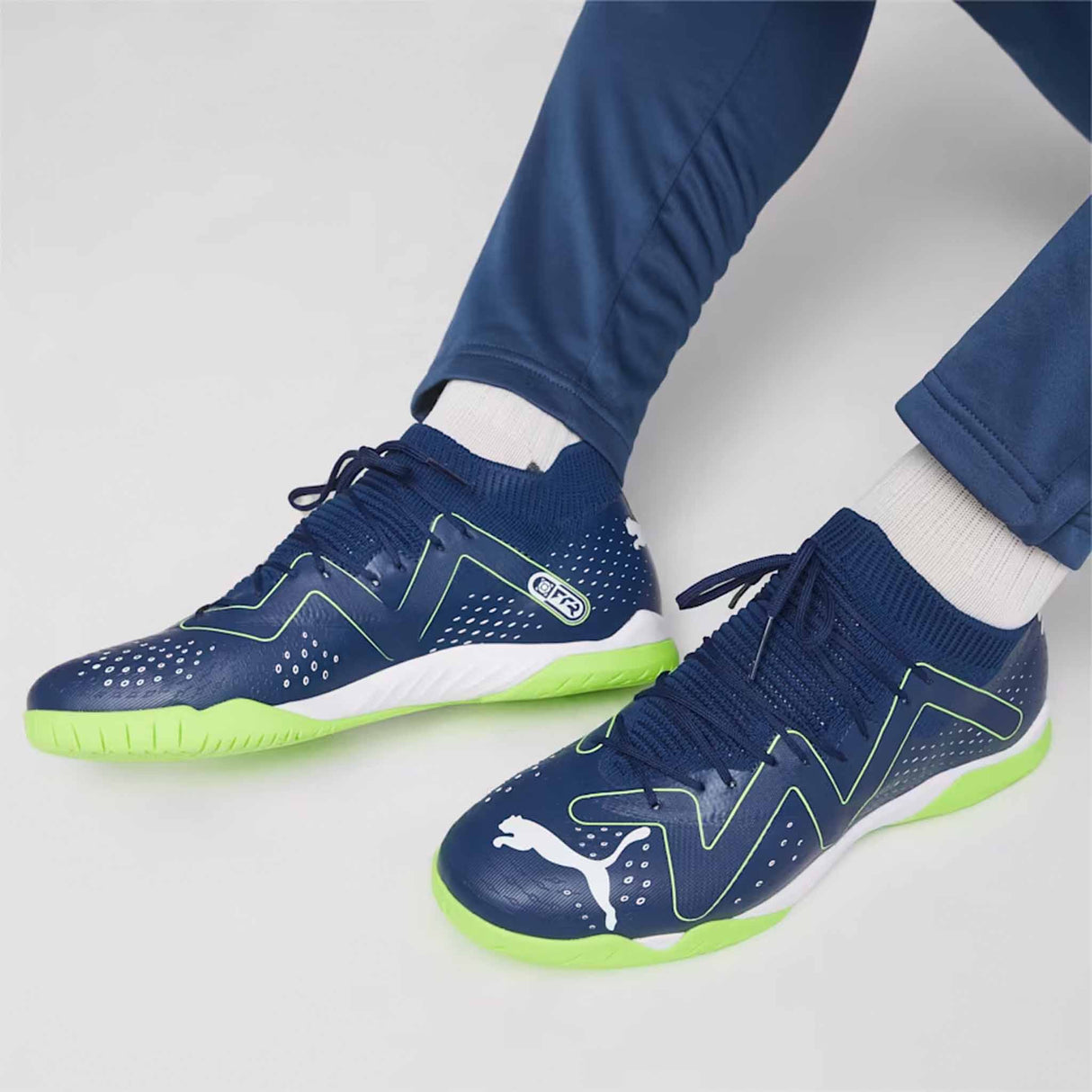 Puma Future Match IT Futsal chaussures de soccer intérieur adulte - Persian Blue / White / Pro Green