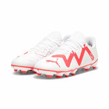 Puma Future Play FG/AG chaussures de soccer à crampons junior - Puma White / Fire Orchid