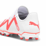 Puma Future Play FG/AG chaussures de soccer à crampons junior - Puma White / Fire Orchid