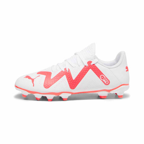 Puma Future Play FG/AG chaussures de soccer à crampons junior - Puma White / Fire Orchid