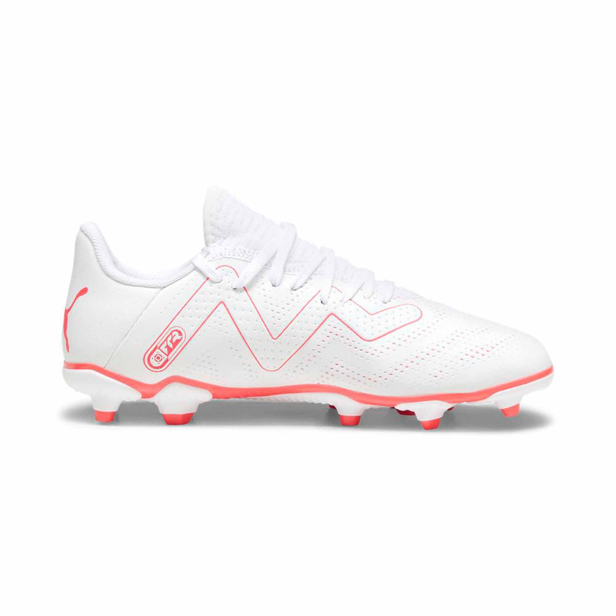 Puma Future Play FG/AG chaussures de soccer à crampons junior - Puma White / Fire Orchid