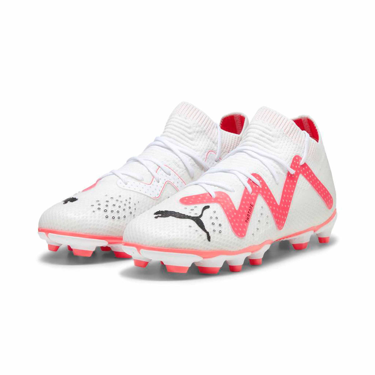 Puma Future Pro FG/AG chaussures de soccer à crampons junior - Puma White / Fire Orchid