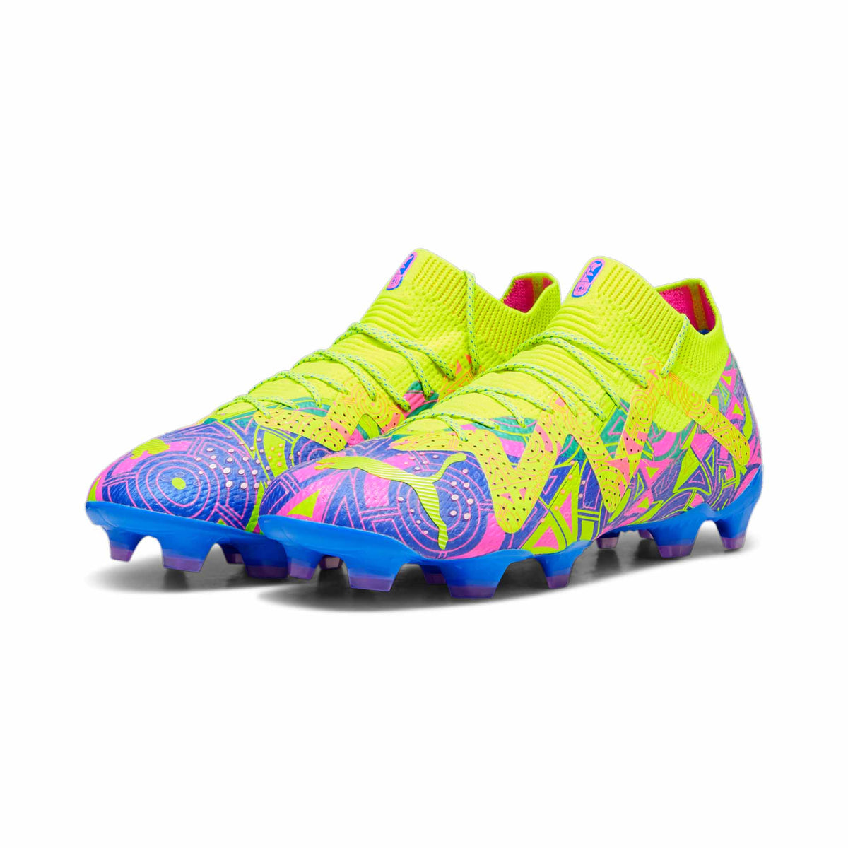 Puma Future Ultimate Energy FG/AG chaussures de soccer a crampons - Ultra Blue / Yellow Alert / Pink