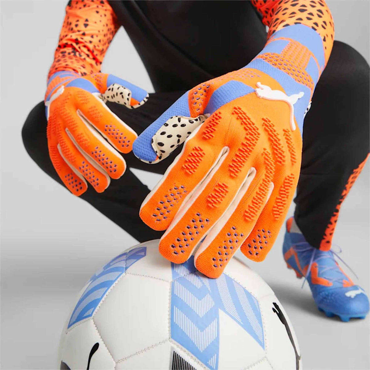 Puma Future Ultimate Negative Cut gants de gardien de but de soccer - Ultra Orange / Bleu Glimmer