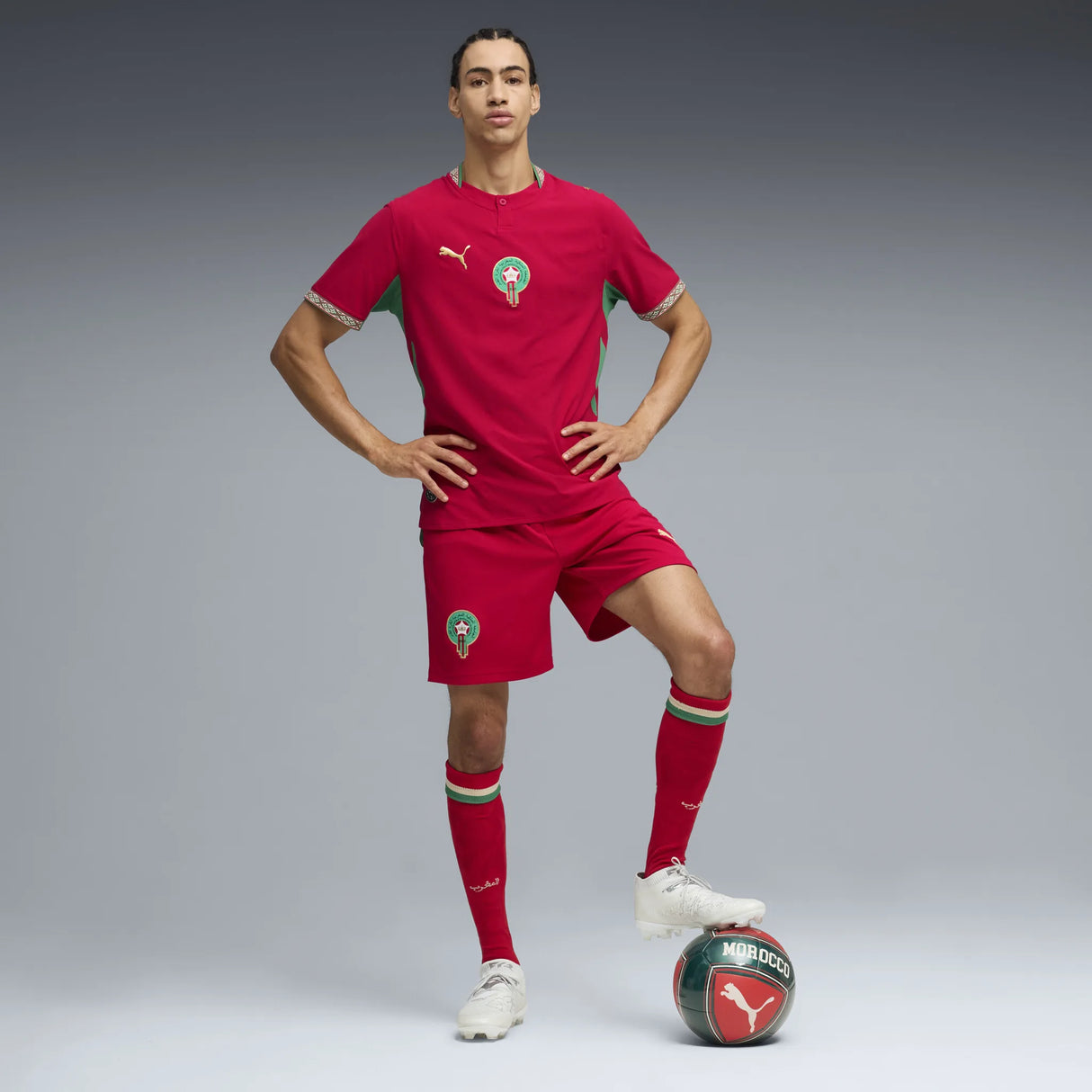 Puma Morocco Authentic Jersey Home 2026 - Fast Red / Victory Gold