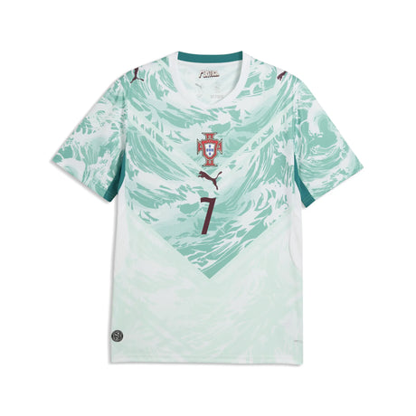 Puma Portugal Away Ronaldo Jersey Men 2026 - Puma White / Green Lagoon