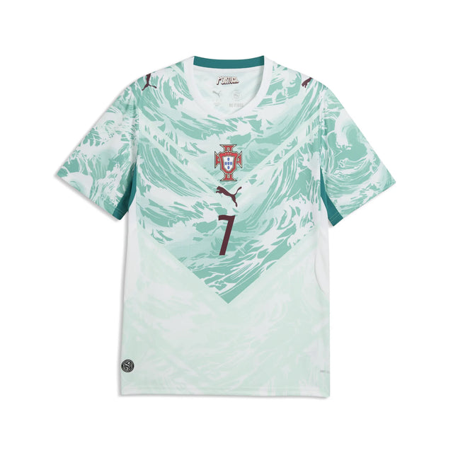 Puma Portugal Away Ronaldo Jersey Men 2026 - Puma White / Green Lagoon